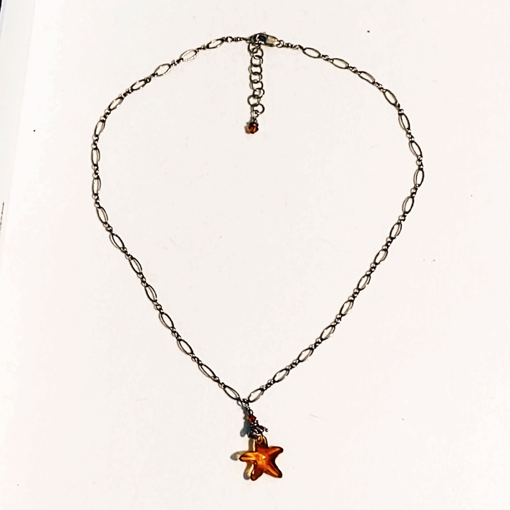 Swarovski Crystal Star Sterling Pendant Necklace - Picture 2 of 9